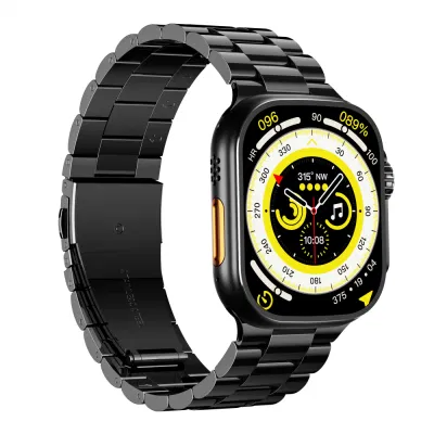 Dt900 24K Golden + Black Smart Watch with Rolex Chain | Always On Display